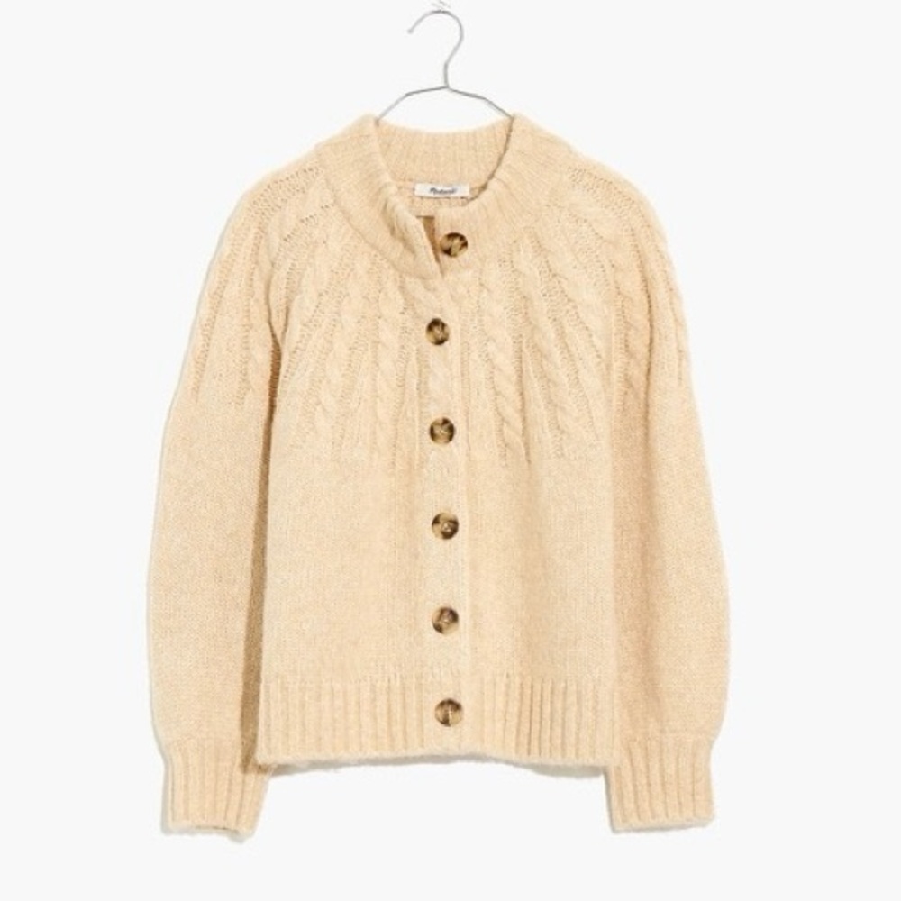 Madewell Cable Knit Harwood Cardigan